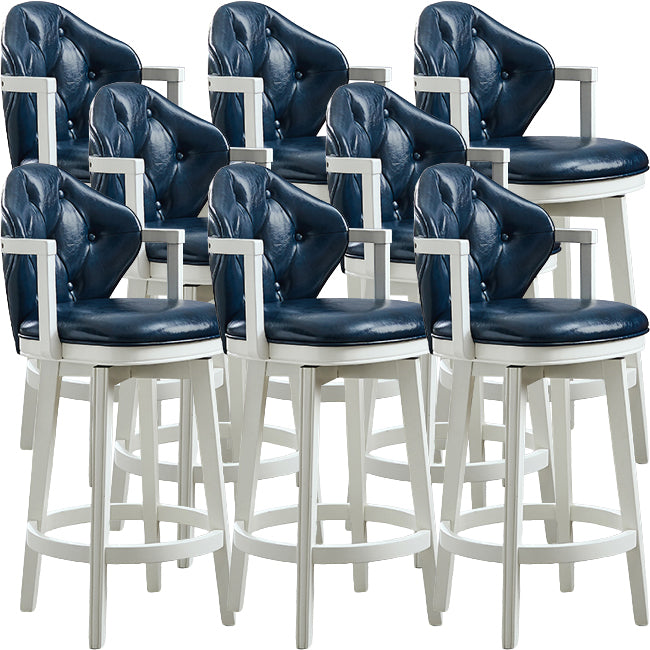 Scandinavian Indoor Bar Stools Solid Wood Armed Stool with Footrest