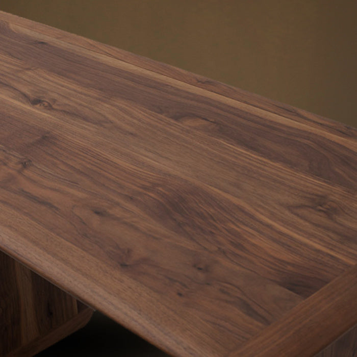 Modern Rectangle Wood Bar Table Wood Base with Lockers for Dining Room