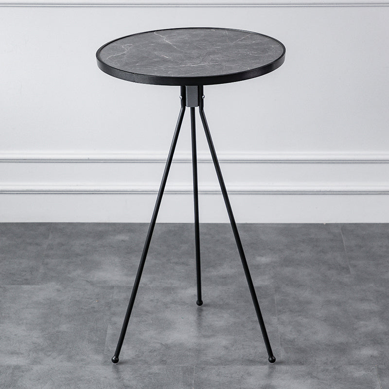 Modern Round Bar Table Artificial Wood Table Metal Base for Balcony