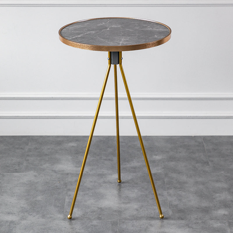 Modern Round Bar Table Artificial Wood Table Metal Base for Balcony