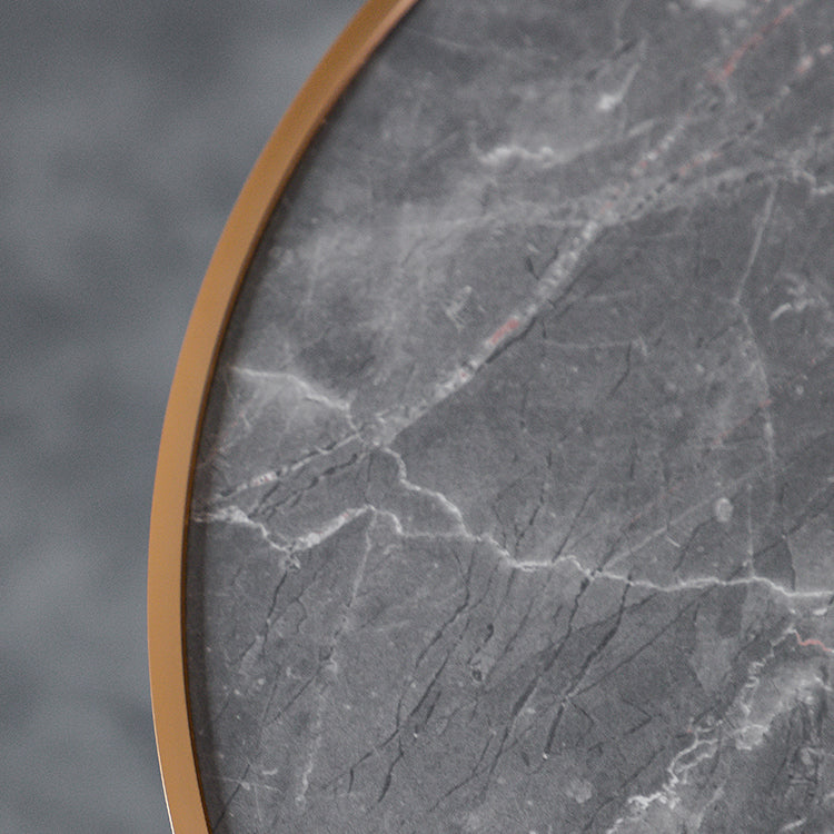 Modern Round Bar Table Artificial Wood Table Metal Base for Balcony