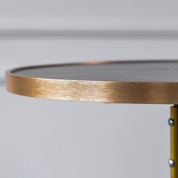 Modern Round Bar Table Artificial Wood Table Metal Base for Balcony