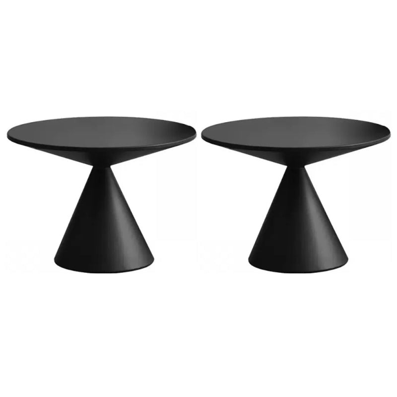 Contemporary Corner Table Round Pedestal Solid Wood Accent Side Table