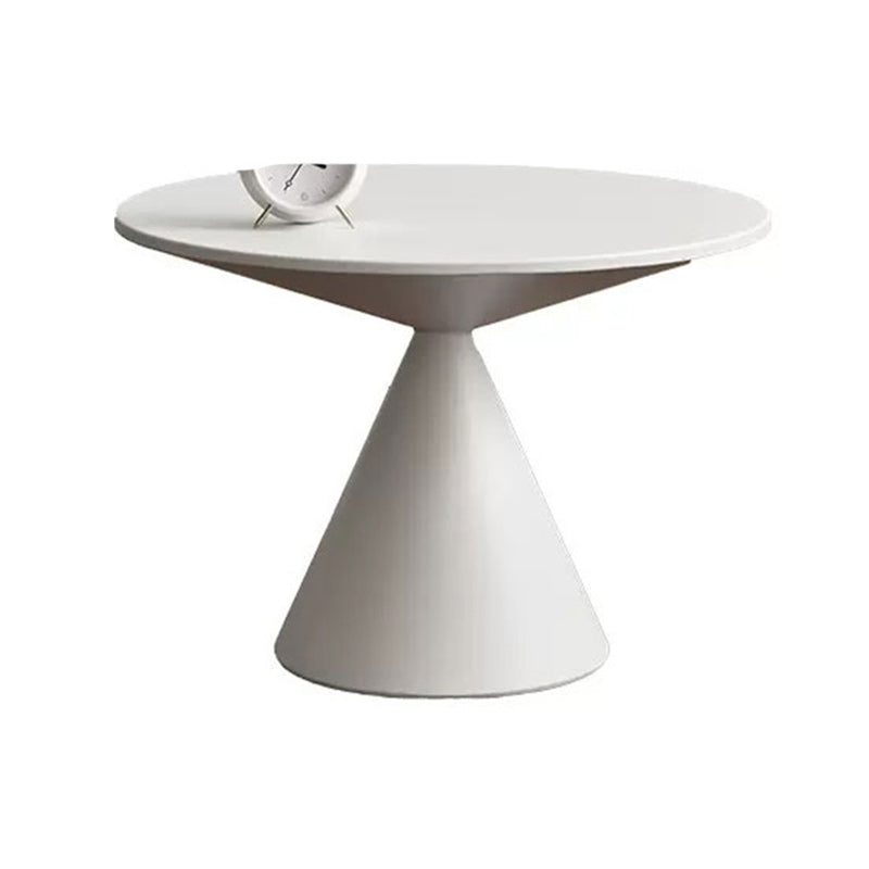 Contemporary Corner Table Round Pedestal Solid Wood Accent Side Table