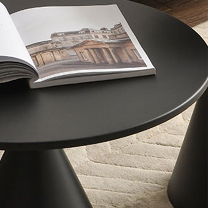 Contemporary Corner Table Round Pedestal Solid Wood Accent Side Table