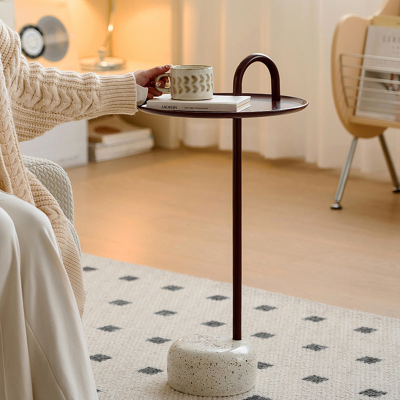 14" Wide Contemporary Corner Table Pedestal Round Accent Side Table