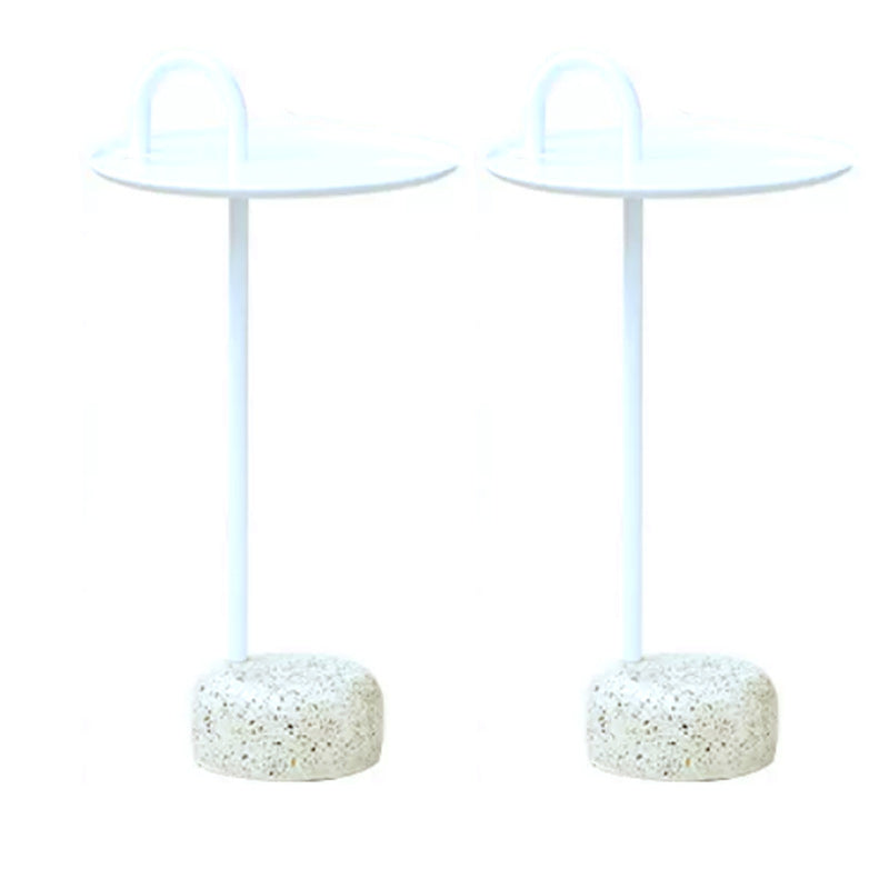 14" Wide Contemporary Corner Table Pedestal Round Accent Side Table