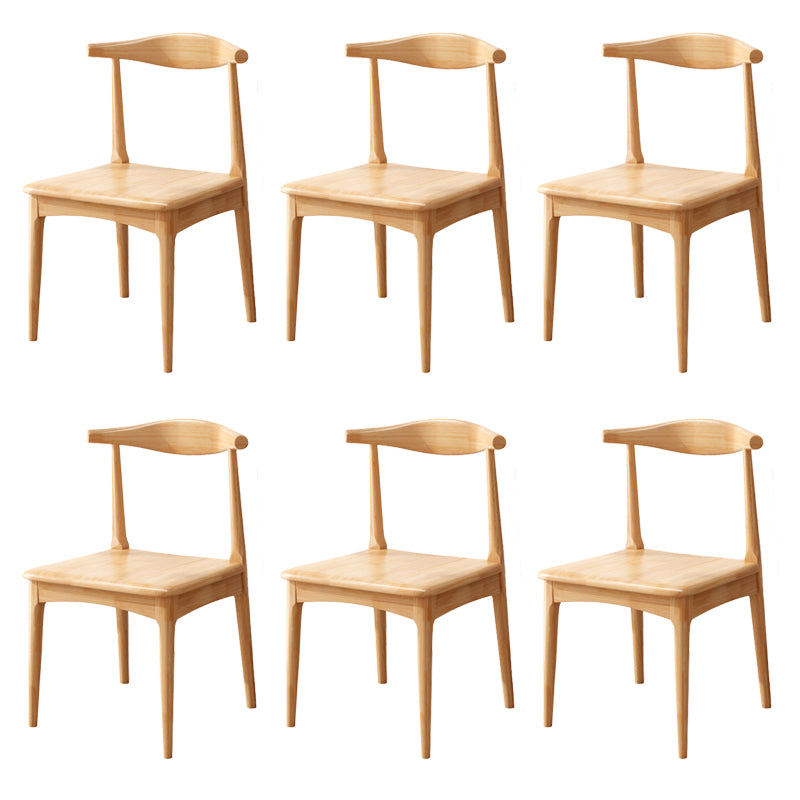 Dining Room Armless Dining Chair Rubberwood Open Back Dining Chair