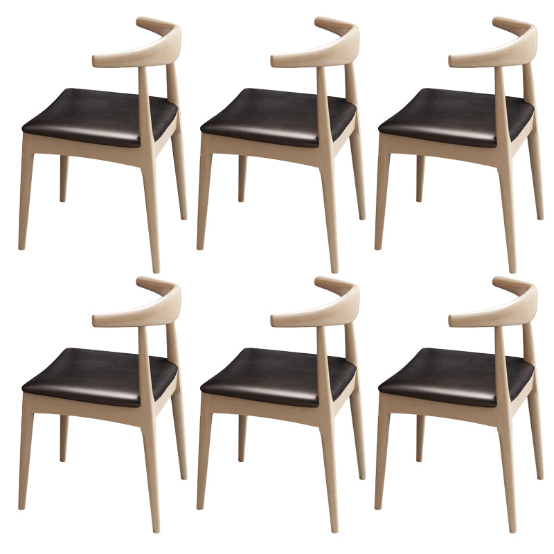 Dining Room Armless Dining Chair Rubberwood Open Back Dining Chair