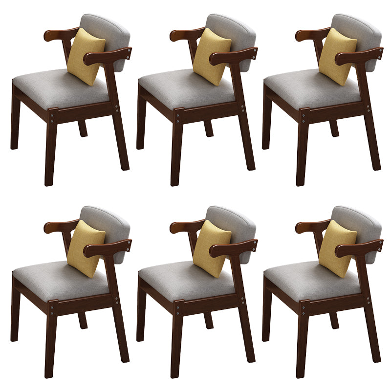Dining Room Armless Dining Chair Rubberwood Open Back Dining Chair