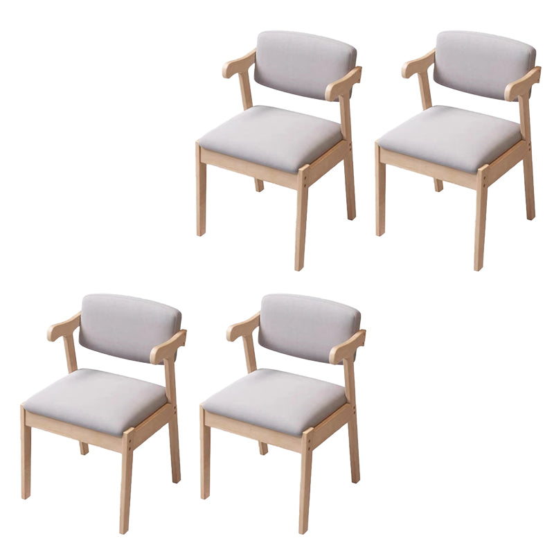 Dining Room Armless Dining Chair Rubberwood Open Back Dining Chair