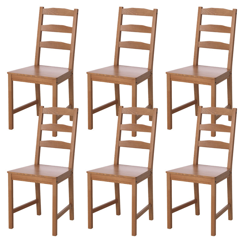 Dining Room Armless Dining Chair Solid Wood Ladder Back Side Chair