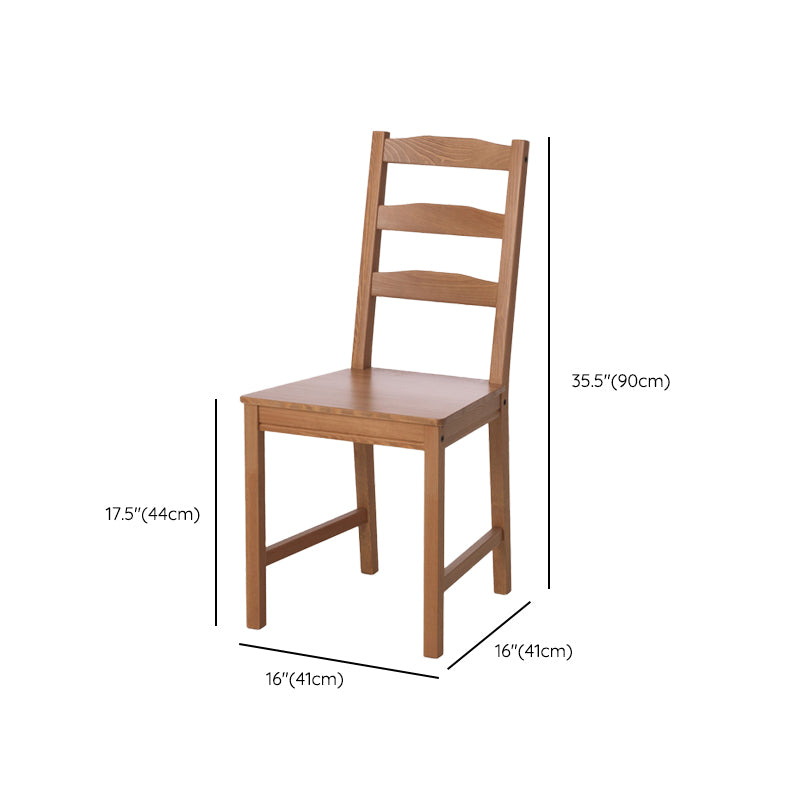 Dining Room Armless Dining Chair Solid Wood Ladder Back Side Chair