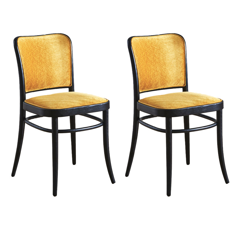Modern Upholstered Armless Chair Kitchen Solid Wood Dining Side Chair