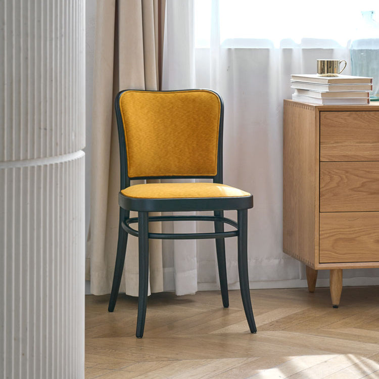 Modern Upholstered Armless Chair Kitchen Solid Wood Dining Side Chair