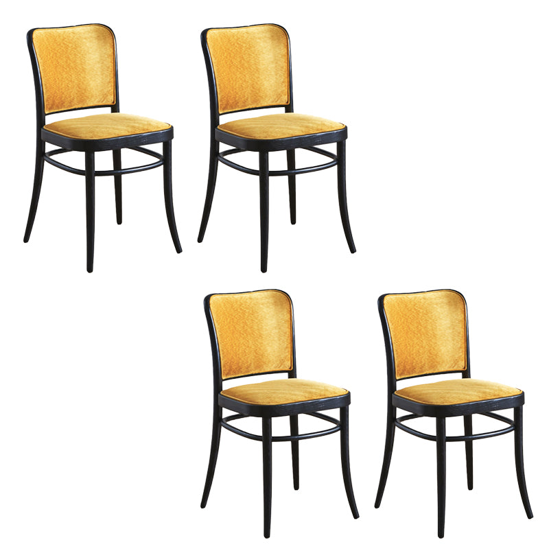 Modern Upholstered Armless Chair Kitchen Solid Wood Dining Side Chair