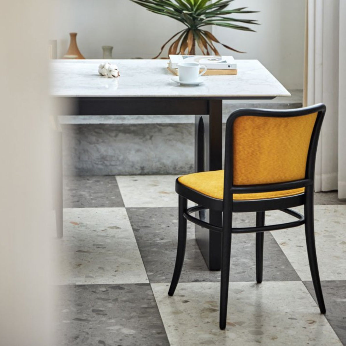 Modern Upholstered Armless Chair Kitchen Solid Wood Dining Side Chair