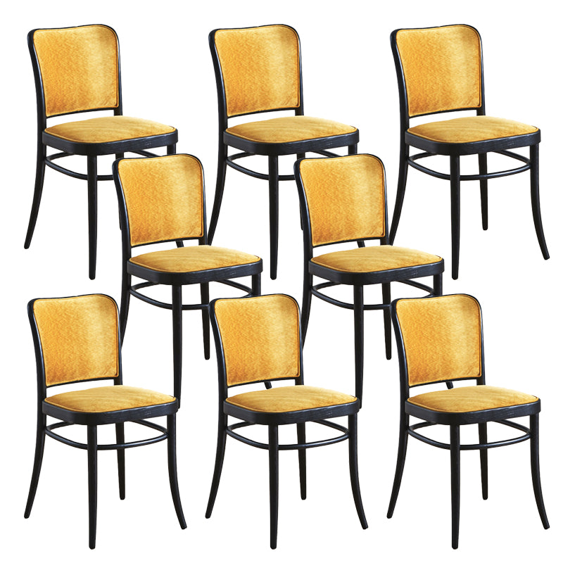Modern Upholstered Armless Chair Kitchen Solid Wood Dining Side Chair