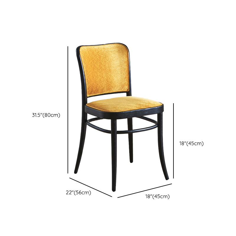 Modern Upholstered Armless Chair Kitchen Solid Wood Dining Side Chair