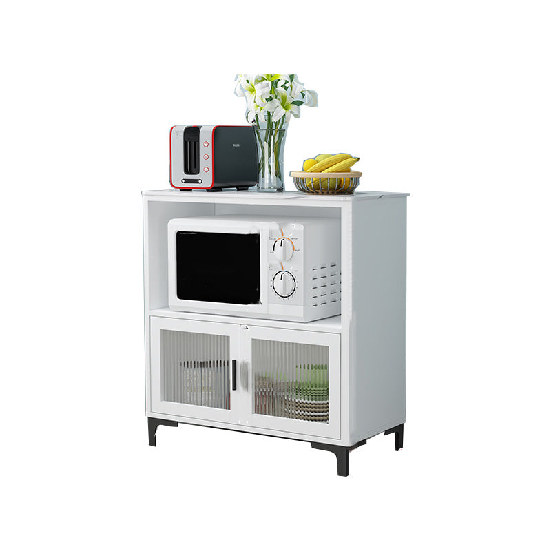 Dining Room Island Table Modern Marble Prep Table with Storage Cabinet