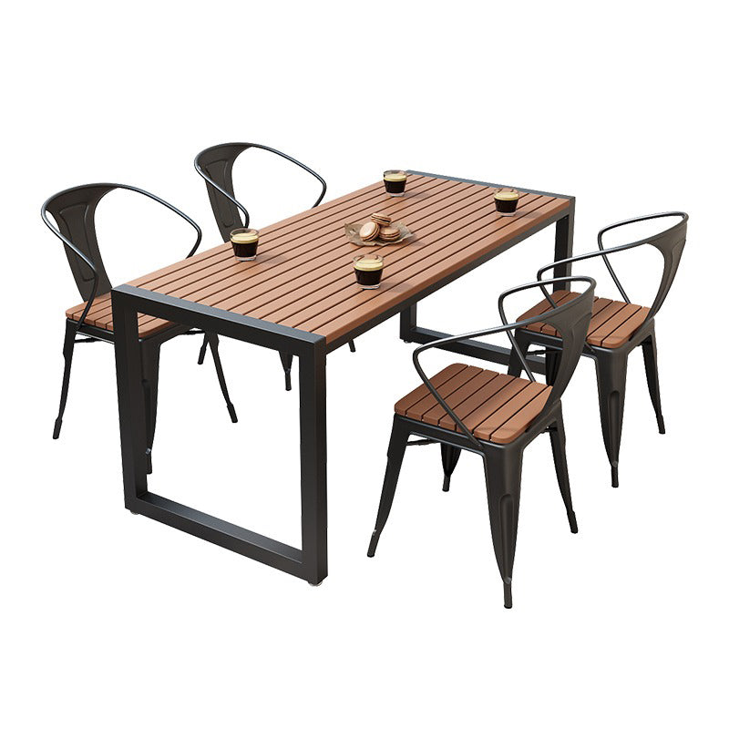 Modern Rectangular Picnic Table Set 1/3/5/7 Pcs Manufactured Wood Picnic Set