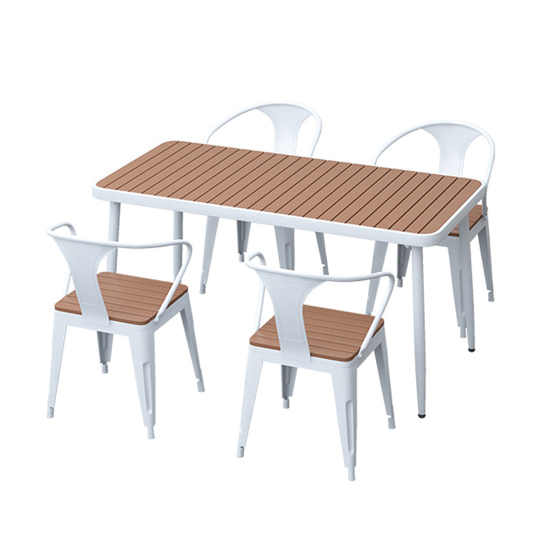 Modern Rectangular Picnic Table Set 1/2/4/5/6/7 Pcs Manufactured Wood Picnic Set