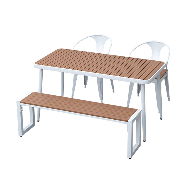 Modern Rectangular Picnic Table Set 1/2/4/5/6/7 Pcs Manufactured Wood Picnic Set