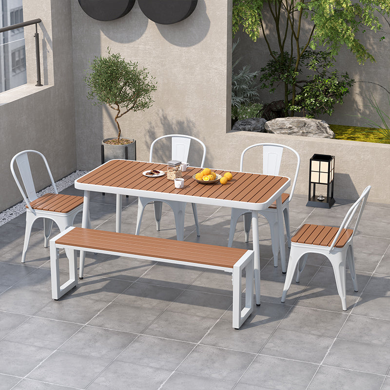 Modern Rectangular Picnic Table Set 1/2/4/5/6/7 Pcs Manufactured Wood Picnic Set