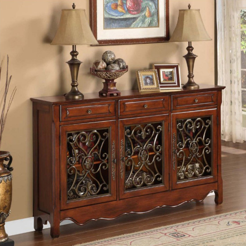 Industrial Cabriole Legs Storage Cabinet Solid Wood Storage Cabinet