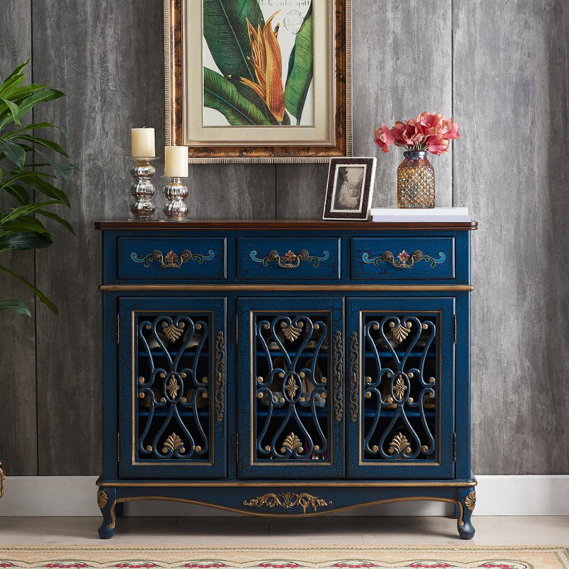 Industrial Cabriole Legs Storage Cabinet Solid Wood Storage Cabinet