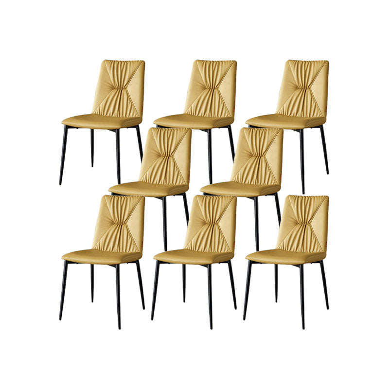 Modern Style Dining Chair Leather Low Back Side Chair for Dining Room