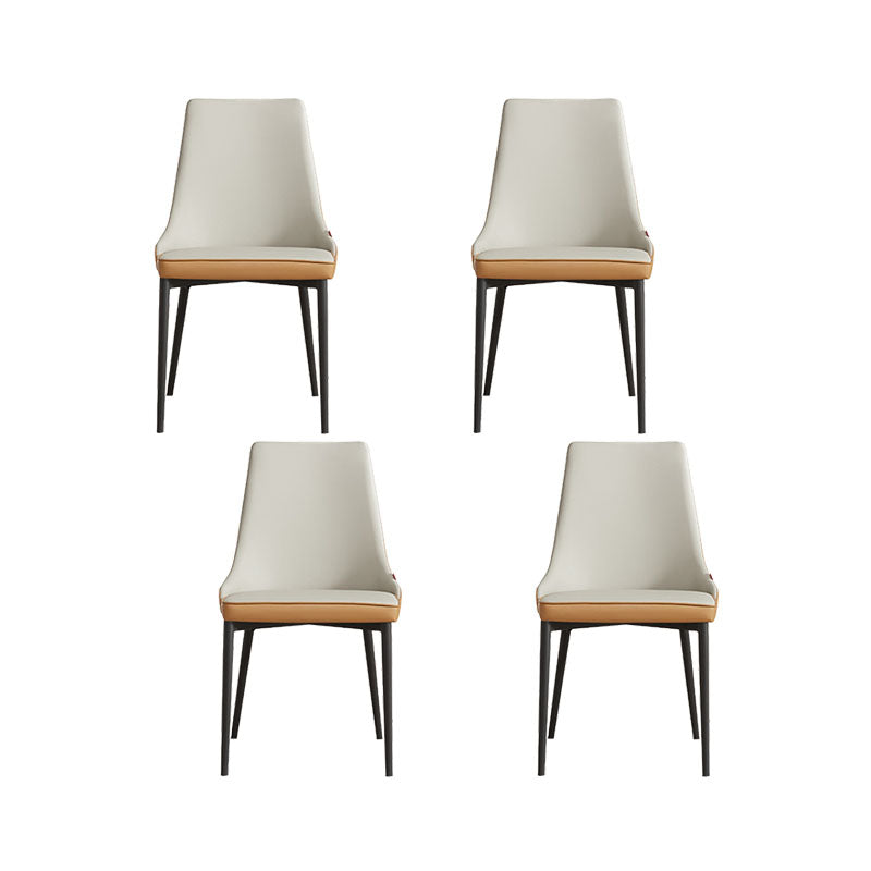 Modern Style Dining Chair Leather Low Back Side Chair for Dining Room