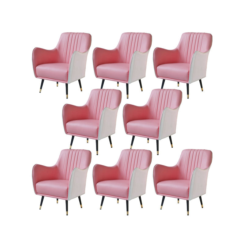 Indoor Faux Leather Dining Arm Chair Upholstered Parsons Chair with 4 Legs