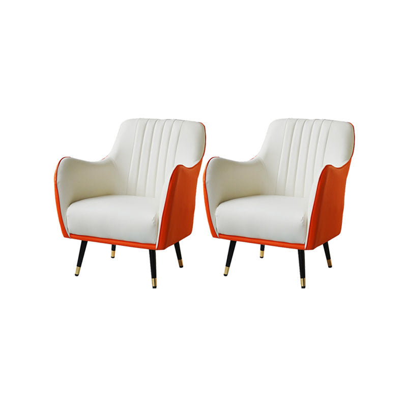 Indoor Faux Leather Dining Arm Chair Upholstered Parsons Chair with 4 Legs