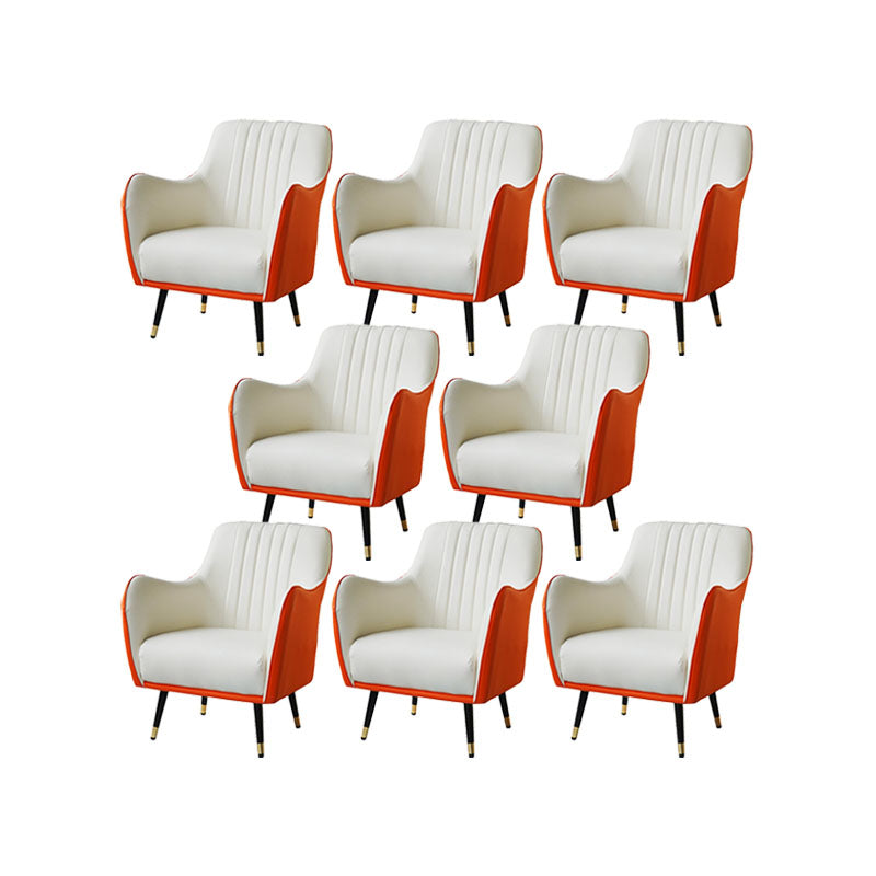Indoor Faux Leather Dining Arm Chair Upholstered Parsons Chair with 4 Legs