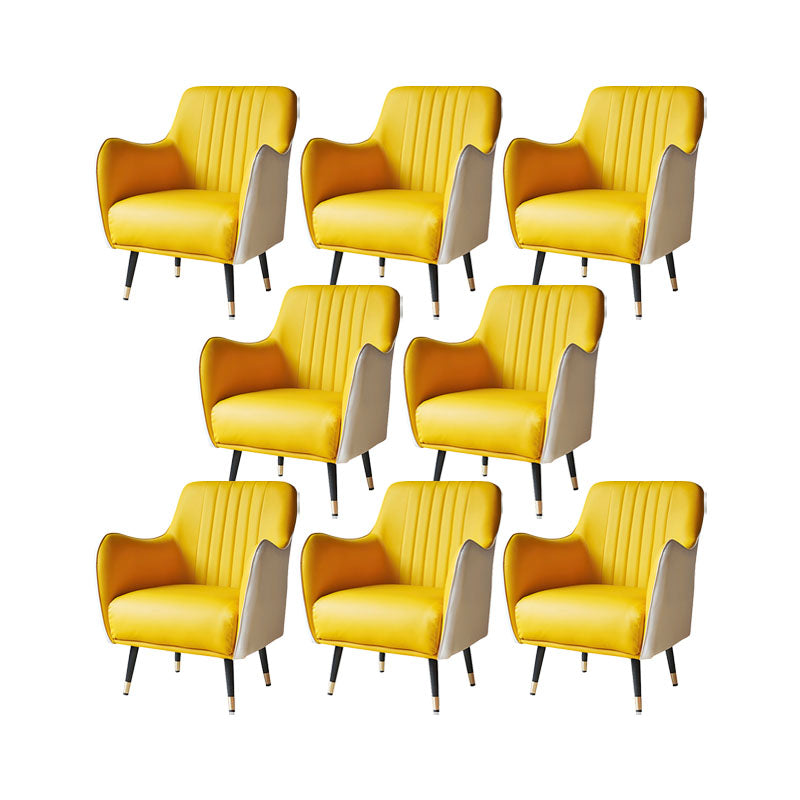Indoor Faux Leather Dining Arm Chair Upholstered Parsons Chair with 4 Legs