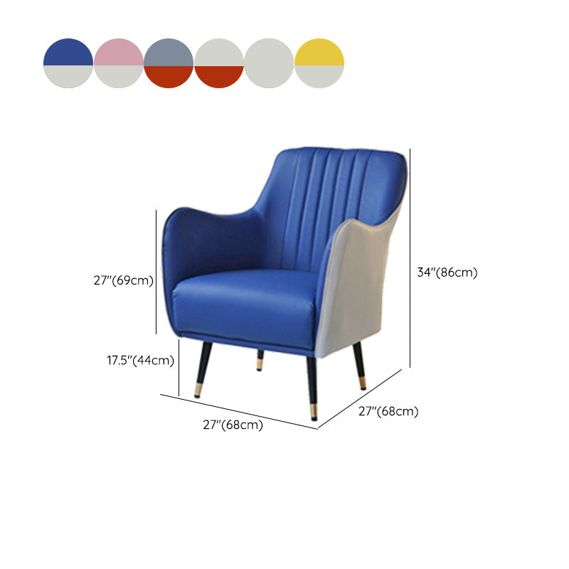Indoor Faux Leather Dining Arm Chair Upholstered Parsons Chair with 4 Legs