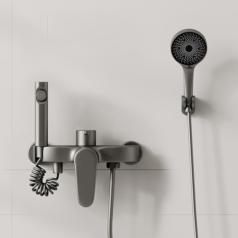 Modern Shower Set Brass Temperature Control Slide Bar Included Shower Trim