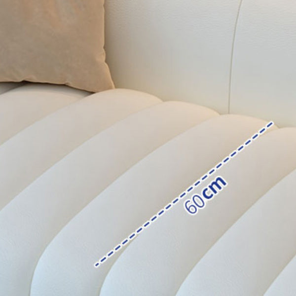 White Wooden Sectional Stain-Resistant Sectional Sofa for Living Room