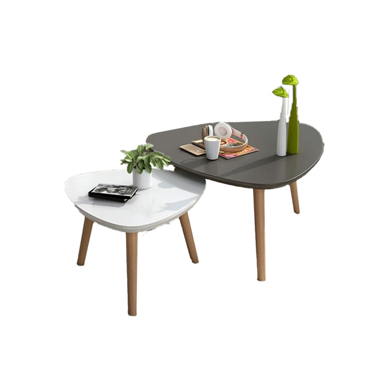 Contemporary Coffee Table Wooden 4 Legs Coffee Cocktail Table