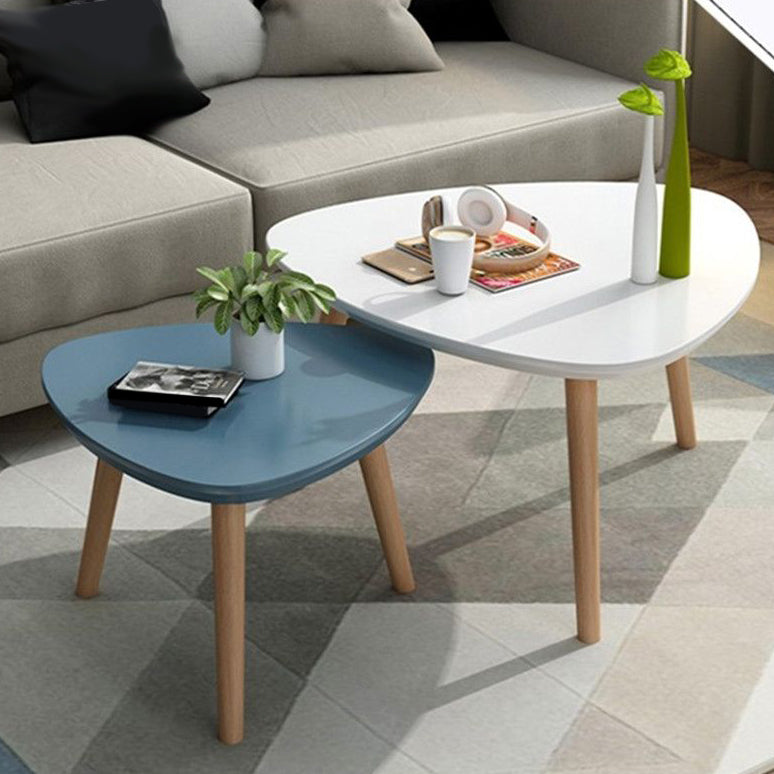 Contemporary Coffee Table Wooden 4 Legs Coffee Cocktail Table