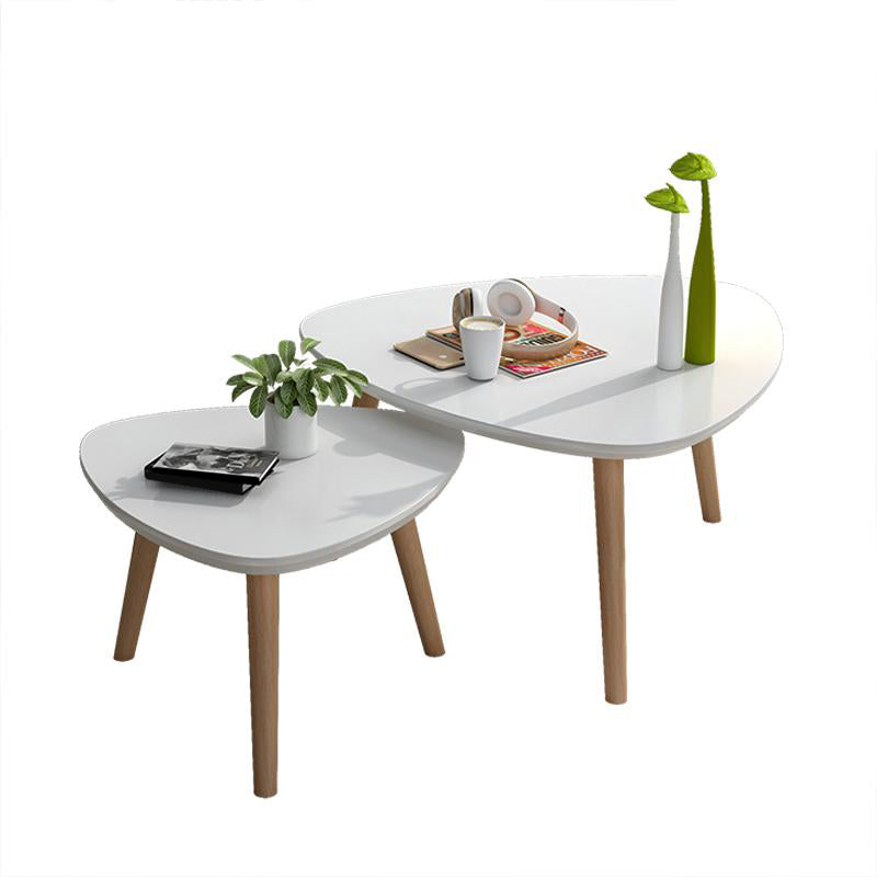 Contemporary Coffee Table Wooden 4 Legs Coffee Cocktail Table