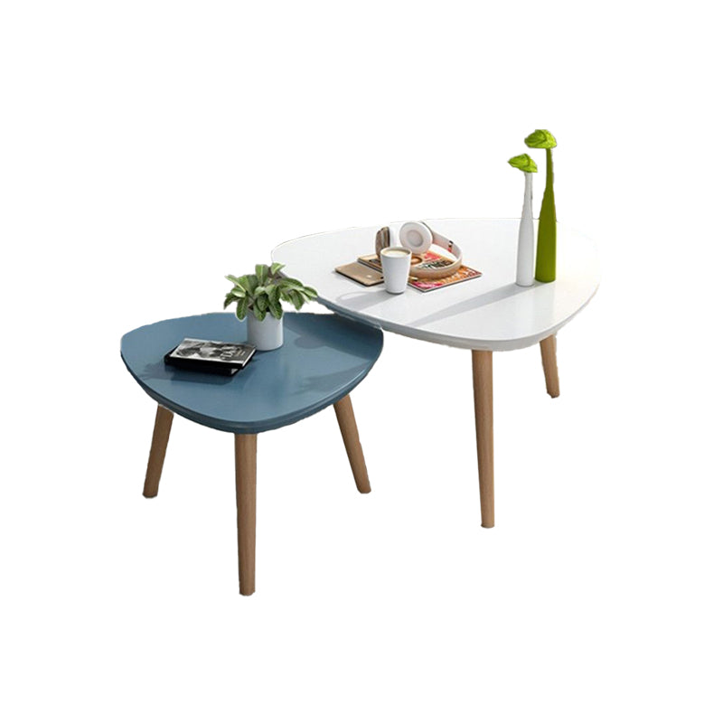 Contemporary Coffee Table Wooden 4 Legs Coffee Cocktail Table