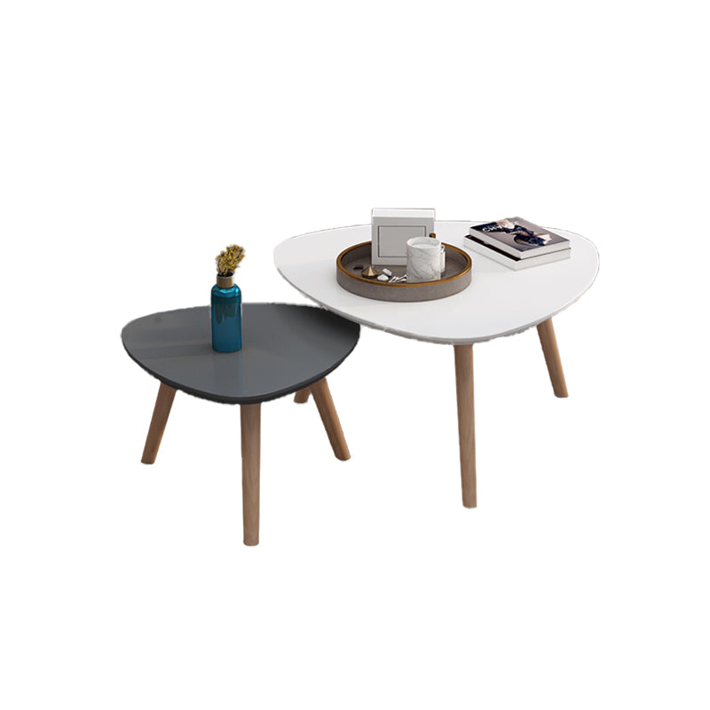 Contemporary Coffee Table Wooden 4 Legs Coffee Cocktail Table