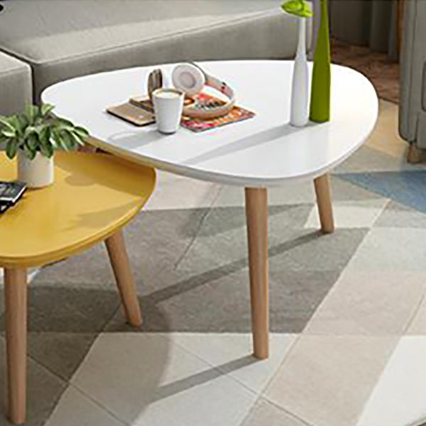 Contemporary Coffee Table Wooden 4 Legs Coffee Cocktail Table