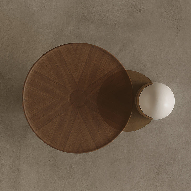 Modern Round Coffee Table Wooden Bunching Coffee Table Set for Living Room