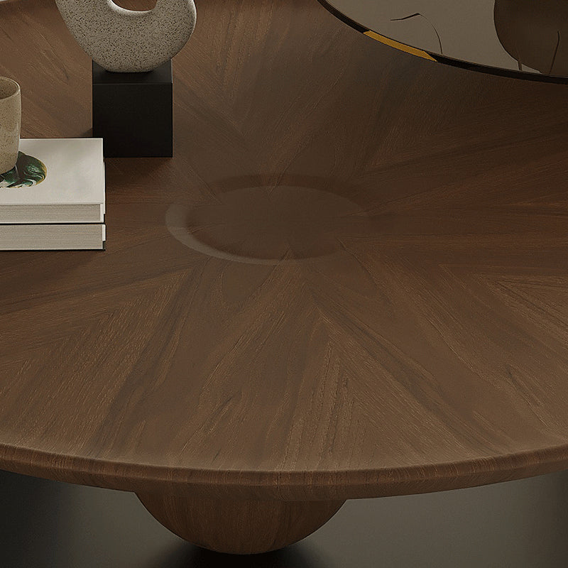 Modern Round Coffee Table Wooden Bunching Coffee Table Set for Living Room