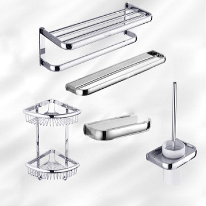Modern Stainless Steel Bath Hardware Set Towel Bar Bath Shelf Bathroom Accessory Kit