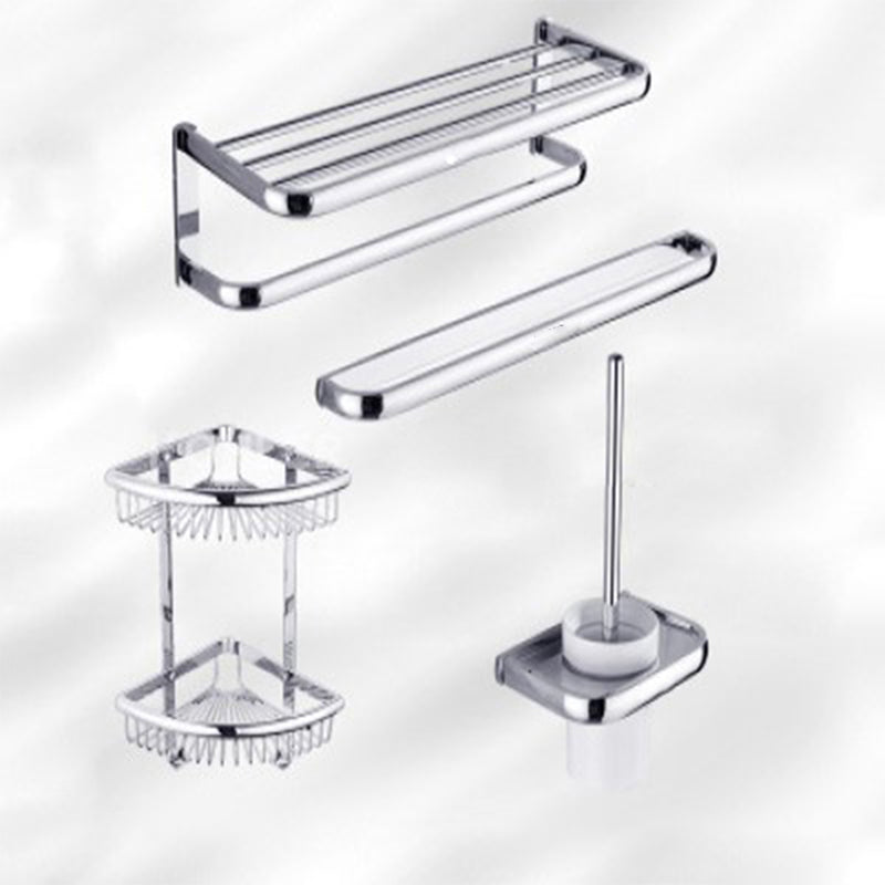Modern Stainless Steel Bath Hardware Set Towel Bar Bath Shelf Bathroom Accessory Kit