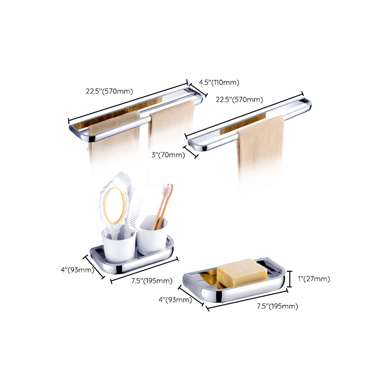 Modern Stainless Steel Bath Hardware Set Towel Bar Bath Shelf Bathroom Accessory Kit